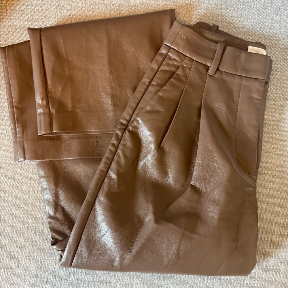 Wilfred Brown Vegan Leather Pants